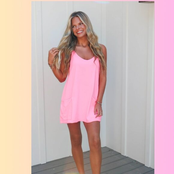Free People Hot Shot Mini Dress ๐  PINK ICING - Medium NWT - Picture 5 of 8